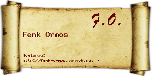 Fenk Ormos névjegykártya
